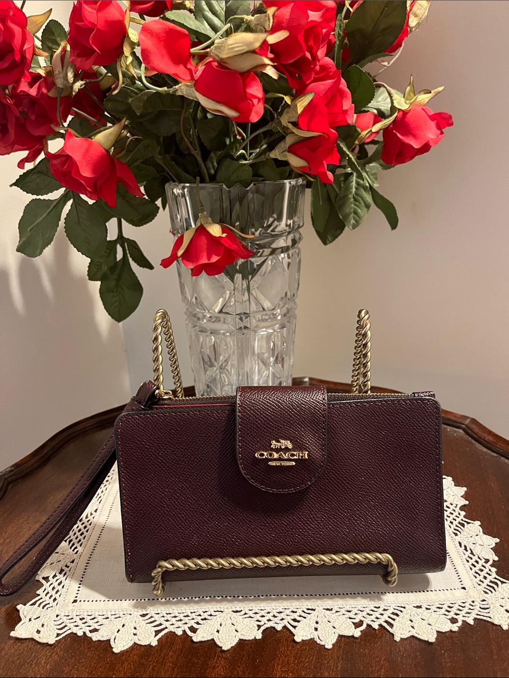 Coach cross grain leather tech wallet.